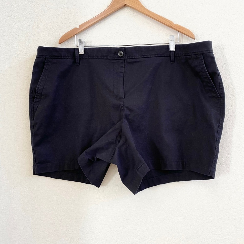 TALBOTS Relaxed Chino Shorts Navy Blue Size 22WP‎ 16 Inch Length